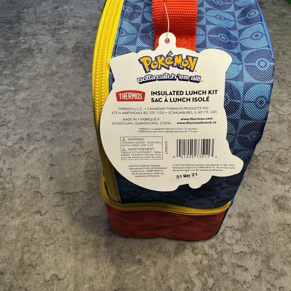 Pokémon Dual Insulated Lunch Bag with Thermos – PVC-Free, New with Tags - Picture 5 of 6